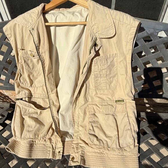 Vintage Façonnable Safari Utility Vest – Tan Cotton – 80s/90s – Multi-Pocket - Picture 5 of 7